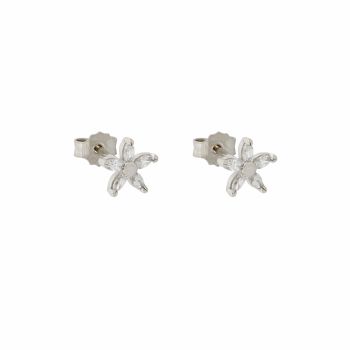 Flower shaped zirconed earrings