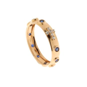 blue zircons rosary ring