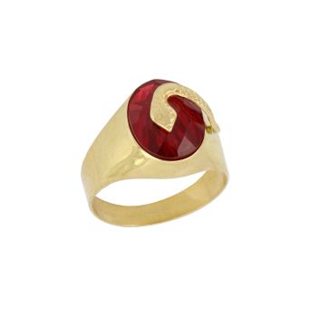 Red gem snake ring