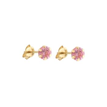 Pink gem Solitaire Earrings