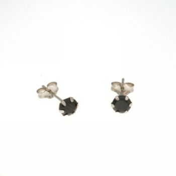 Black gem Solitaire Earrings