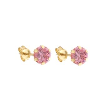 Pink gem Solitaire Earrings