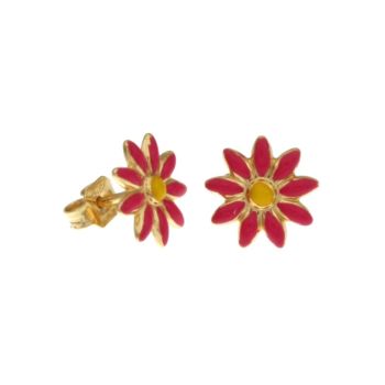 Flower Shaped enamelled earrings
