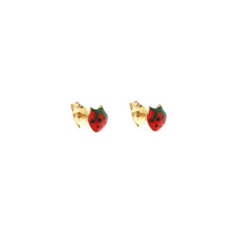 Strawberry Shaped enamelled earrings