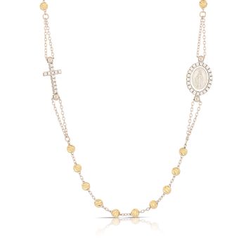 Girocollo rosario con zirconi, 45cm