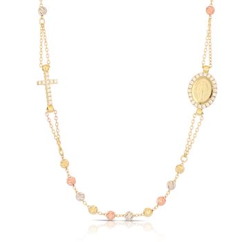 Girocollo rosario con zirconi, 45cm