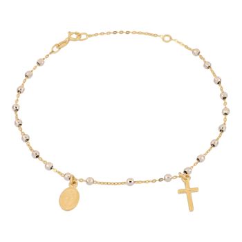Bracciale rosario sfaccettato bicolore