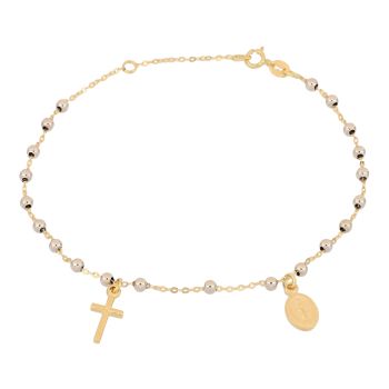 Bracciale rosario lucido bicolore