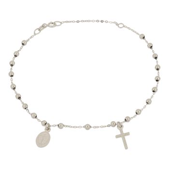 Bracciale rosario lucido bianco