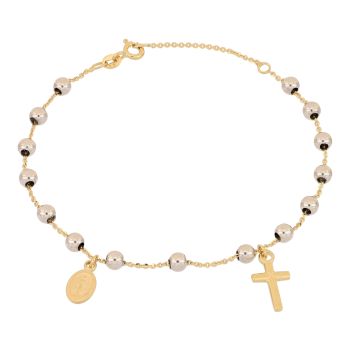 Bracciale rosario lucido bicolore