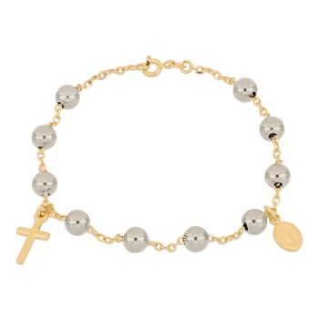 Bracciale rosario lucido bianco