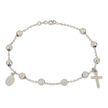 Bracciale rosario sfaccettato bianco