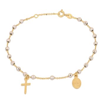 Bracciale rosario sfaccettato bicolore