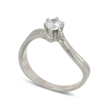 Anello solitario oro bianco