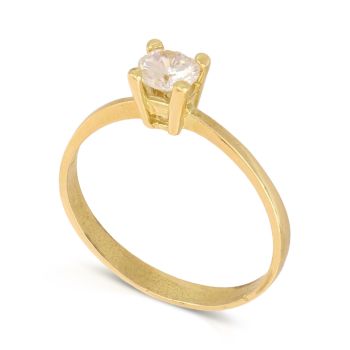 Anello solitario oro giallo