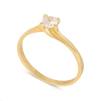 Anello solitario oro giallo