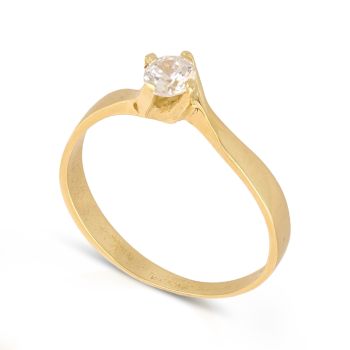 Anello solitario oro giallo