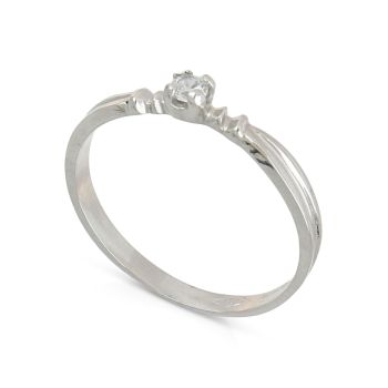 Anello solitario oro bianco