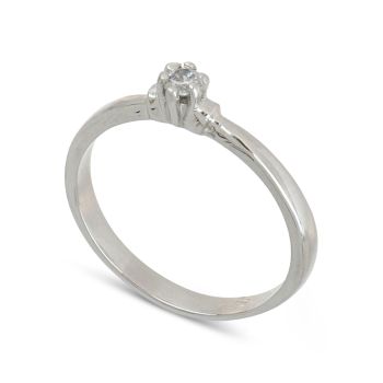 Anello solitario oro bianco