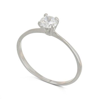 Anello solitario oro bianco