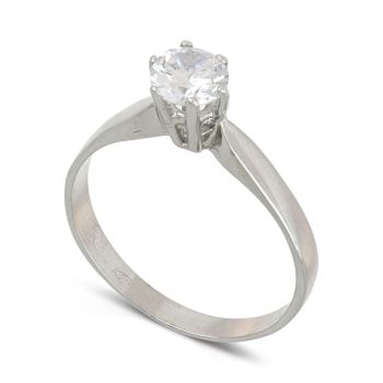 Anello solitario oro bianco