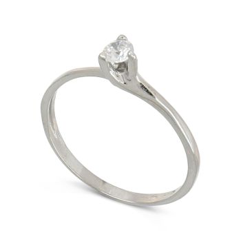 Anello solitario oro bianco