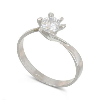 Anello solitario oro bianco