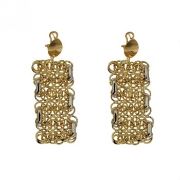 Double cable link earrings