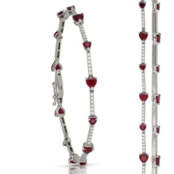 Bracciale tennis con cuori
