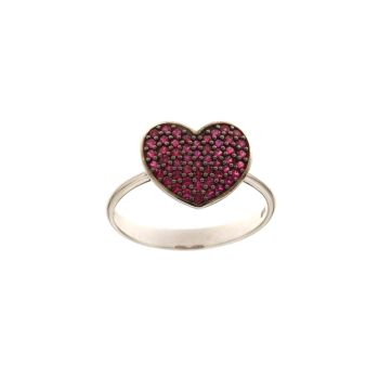 Anello con zirconi rossi