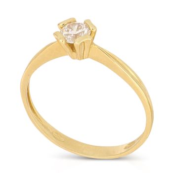 Anello solitario giallo