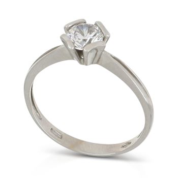 Anello solitario bianco