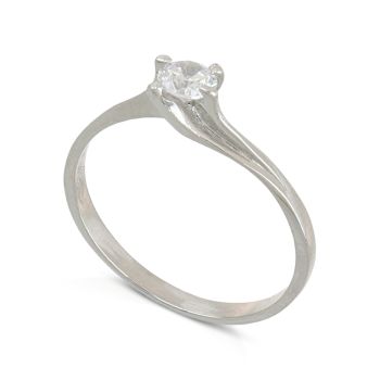 Anello solitario oro bianco