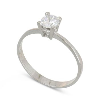 Anello solitario oro bianco