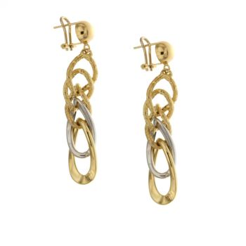 Hollow stamped cane earrings