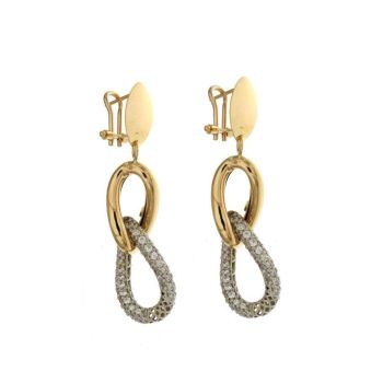 Cable link zircon earrings