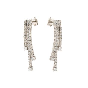 Zirconed tennis earrings
