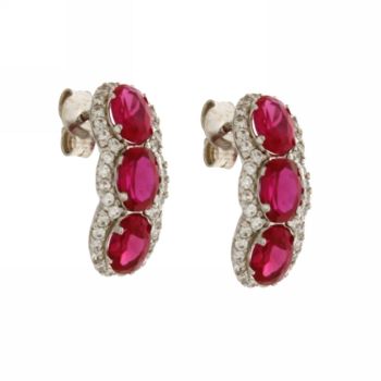Red zircon earrings