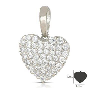 Pendente pave' cuore, 2 misura
