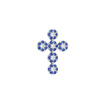 Croce con zirconi blue