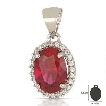 Pendente con pietra rossa