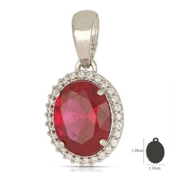 Pendente con pietra rossa