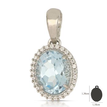 Pendente con pietra azzurra