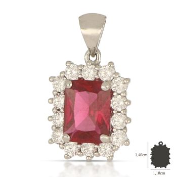 Pendente con pietra rossa