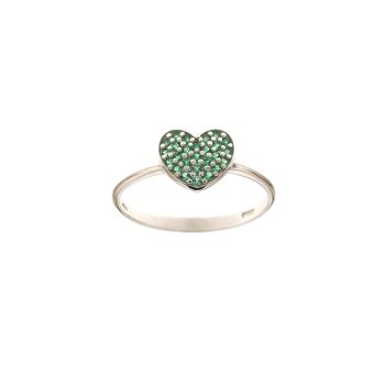 Anello con zirconi verdi