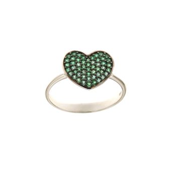 Anello con zirconi verdi