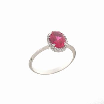 Anello con pietra rossa