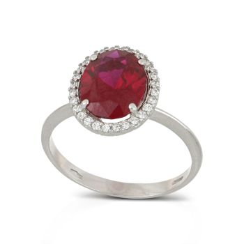 Anello con pietra rossa