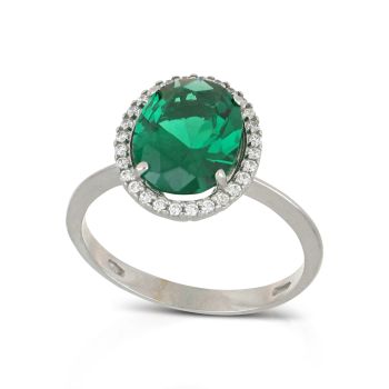 Anello con pietra verde