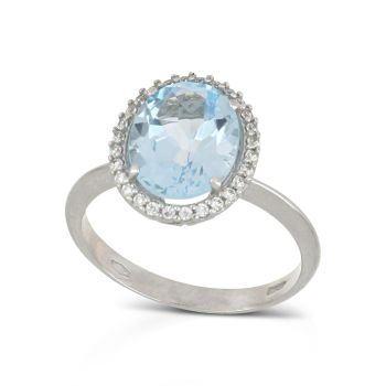 Anello con pietra azzurra